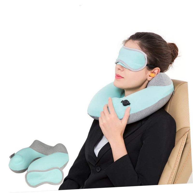 Inflatable Travel Pillow for Neck and Cervical Spine Support Quick Inflate Compact Grey - Image 3