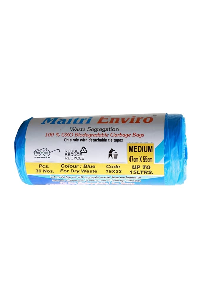 MAITRI ENVIRO Garbage Bags 19"X21" Pack Of 3 90 PCS (Blue, Black And Green) - Image 4