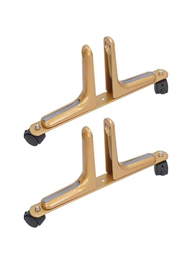 Screen Holder Feet Holder, Aluminum Alloy Room Divider Screen Holder Adjustable Screen Partition Base Movable Wheel for Hotel (Gold) - Image 1