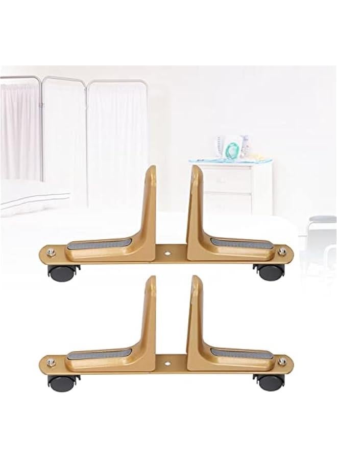 Screen Holder Feet Holder, Aluminum Alloy Room Divider Screen Holder Adjustable Screen Partition Base Movable Wheel for Hotel (Gold) - Image 4