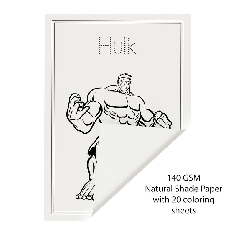 PAPERO Kids Colouring Paper | A4 Size (21 x 29.7 cm) | 140 GSM | 20 Super Heros-Themed Sheets | Perfect for Kids Sketching & Art Projects - Image 3