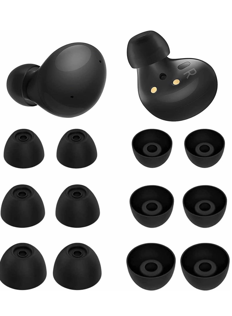 erorex 6 Pairs Silicone For Galaxy Buds 2 Ear Tips Earbuds Soft Rubber Flexible Eartips Buds Wing Tips Fit In Case Compatible With Samsung Galaxy Buds 2 Galaxy Buds Plus Anti Slip S M L 3 Size Black - Image 1