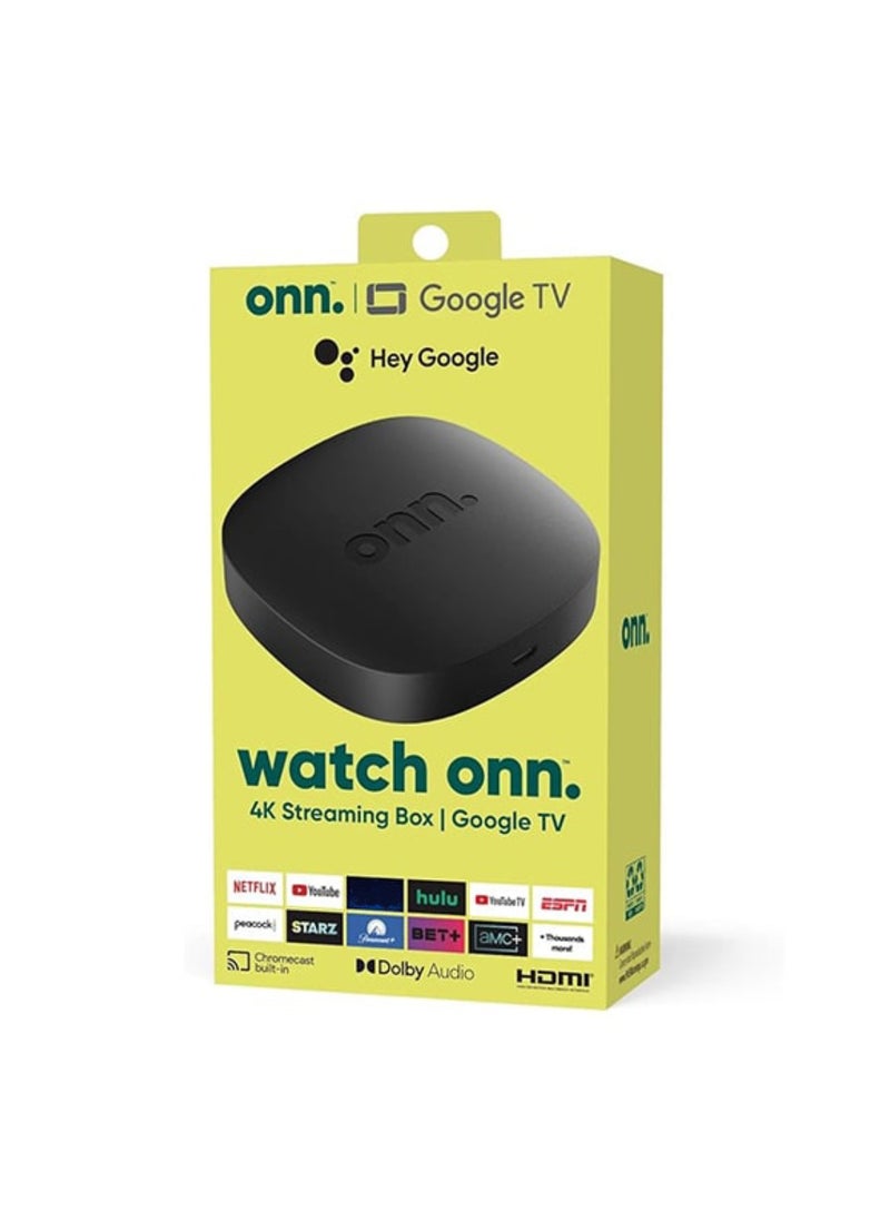 او ان ان - جهاز تحكم عن بعد لجهاز بث 4K UHD يعمل بنظام Android TV وجهاز تحكم عن بعد صوتي مع كابل HDMI يدعم Google TV وGoogle Assistant وجهاز Android TV Box Ultra HD 4K TV Box - Image 1