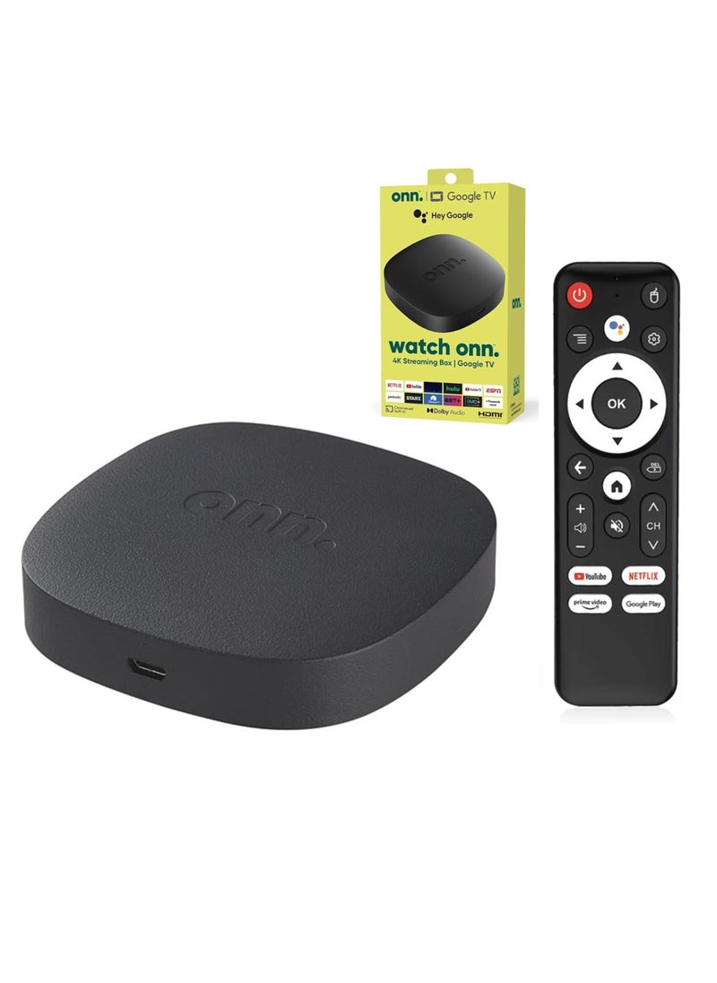 او ان ان - جهاز تحكم عن بعد لجهاز بث 4K UHD يعمل بنظام Android TV وجهاز تحكم عن بعد صوتي مع كابل HDMI يدعم Google TV وGoogle Assistant وجهاز Android TV Box Ultra HD 4K TV Box - Image 1
