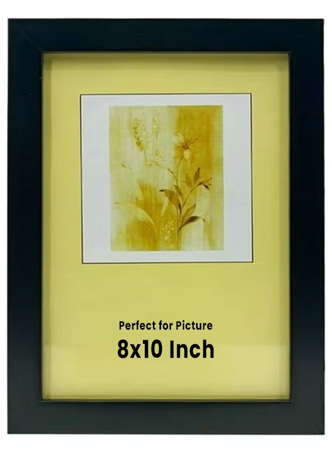 Decorhills DECORHILLS FRAMES & DECOR Rectangular Glass Photo with Wood, Wall Mount Tabletop Display for 8x10 Inches Picture  - Image 1