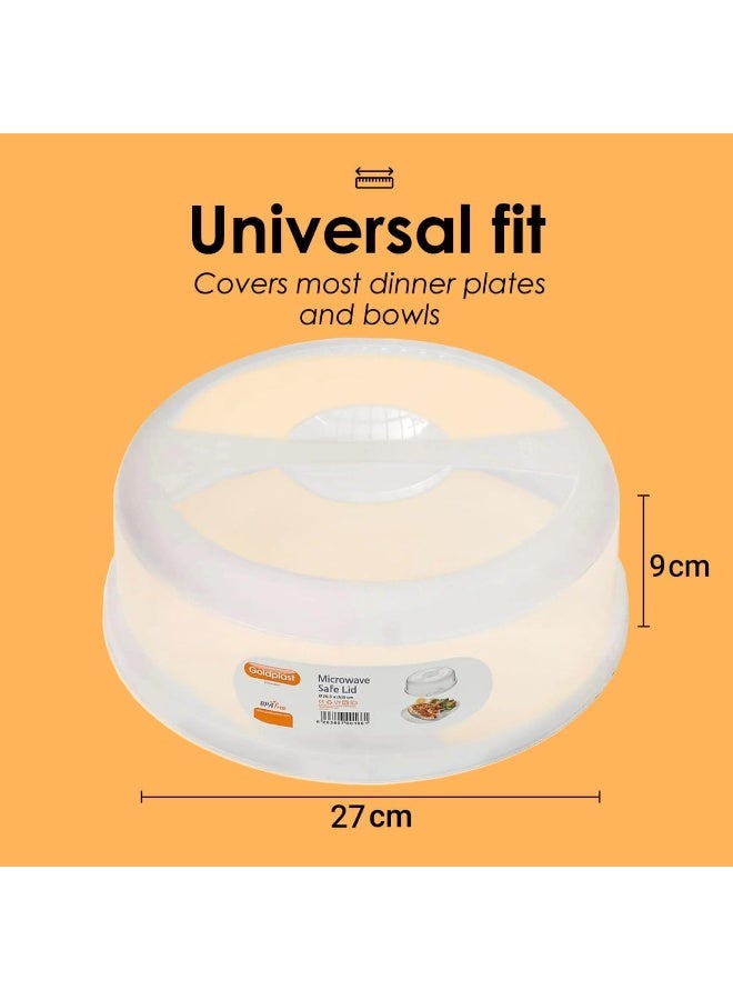 Microwave Cover for Food, 27 cm (10″) Vented Plate Lid, BPA Free Microwave Lid, Dishwasher Safe, Splatter Guard Fits Most Plates & Bowls (Standard dome style) - Image 2