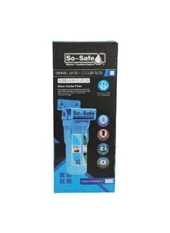 So-Safe In-Line Dual Fitting Water Filter Cartridge Grey and Clear 15 x 15 x 39 cm FHRC-10  - Image 1
