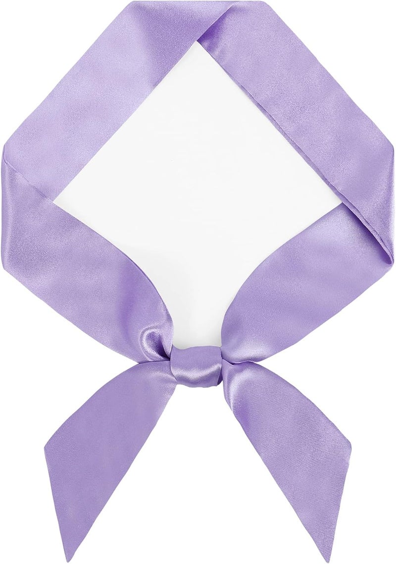 GERINLY Solid Color Long Neckerchief Pure Skinny Scarf Necktie for 50's Costume Party Wedding Cosplay Accessory - Image 1