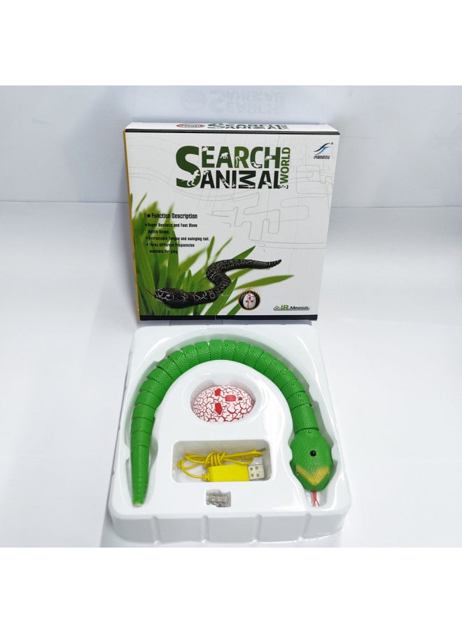 Realistic Remote Control Snake Prank Electric Scary Toy Insect Animal Shake Control Cockroach Centipede Novelty Gag Gift-Color:9909-1 Green (small Color Box)  - Image 1