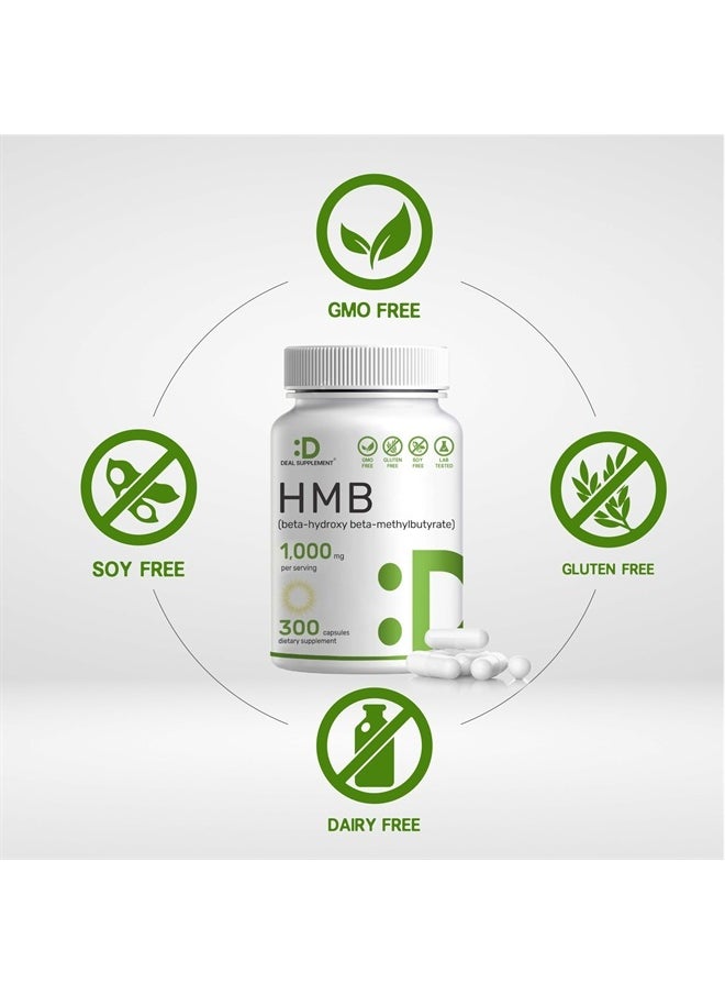 DEAL SUPPLEMENT Ultra Strength HMB Supplements 1000*mg Per Serving, 300*Capsules | Third Party Tested | Supports Muscle Growth, Retention  - Image 4