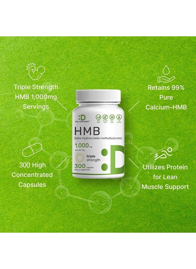 DEAL SUPPLEMENT Ultra Strength HMB Supplements 1000*mg Per Serving, 300*Capsules | Third Party Tested | Supports Muscle Growth, Retention  - Image 3