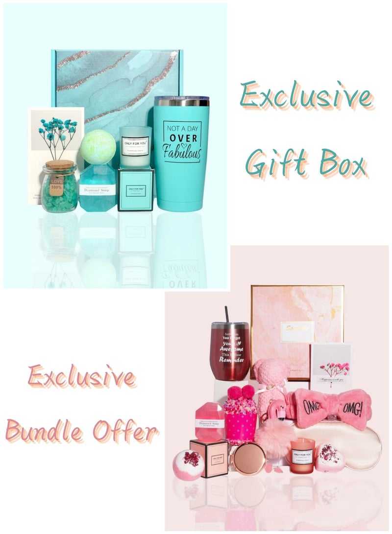 Reva Gift Box Bundle Offer- Unique Female Relaxation SPA Gifts Basket For Birthday Wedding Anniversary And New Year (Red+Blue) - Image 1