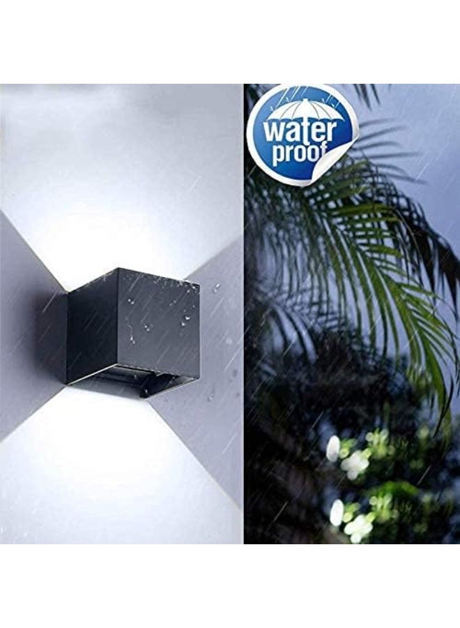 Generic BOLXZHU (2 Pack) LED Aluminum Waterproof Wall Lamp, 12W Black 6000K Adjustable Outdoor Wall Sconces Garden Corridor Lights Wall Mounted Lamp - Image 5