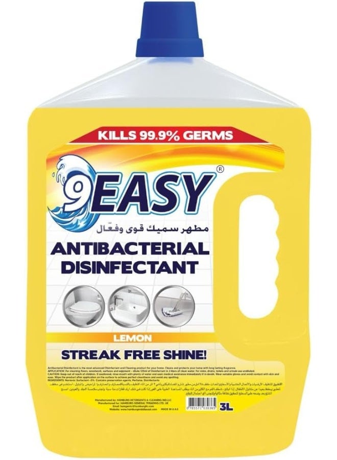 9EASY Antibacterial Disinfectant Lemon 3L