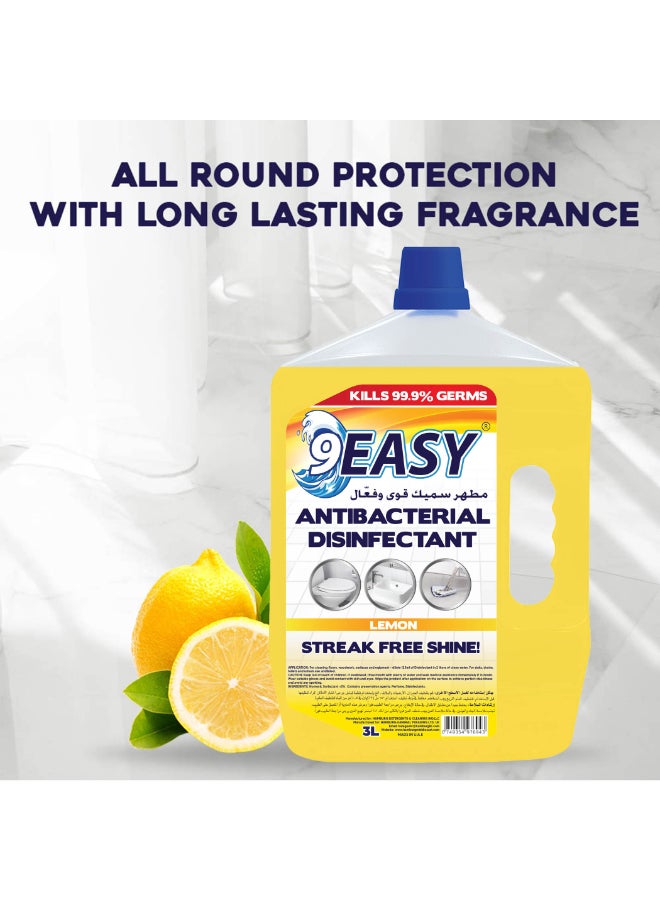 9EASY مطهر مضاد للبكتيريا بنكهة الليمون 3 لتر - Image 3