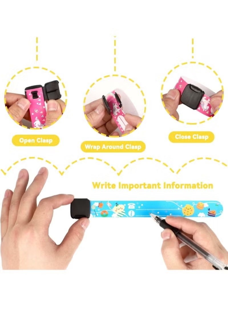 Children Safety ID Wristband Reusable Identification Bracelets Waterproof ID Band Safety Wristband for Boys and Girls Outdoor Activities Anti-Lost Identification Bracelet Information Band (16 Pcs) - Image 5