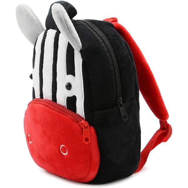 blue tree Cute Kids Backpack Toddler Bag Plush Animal Cartoon Mini Travel Bag for Baby Girl Boy 1-5 Years (small, Zebra, Zebra) - Image 2