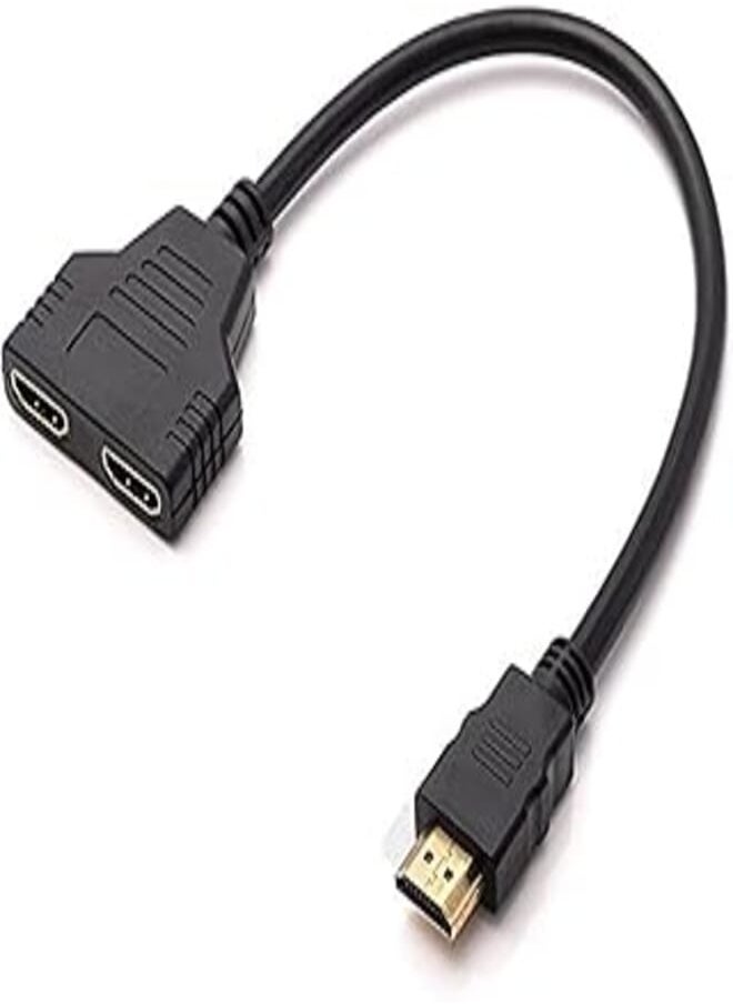 Generic Generic HDMI Splitter Adapter Cable - HDMI Cable Splitter 1 in 2 Out 1080P HDMI Male to Dual HDMI Female 1 to 2 Way for HDMI HD, LED, LCD, TV, Support Two The Same TVs at The Same Time 