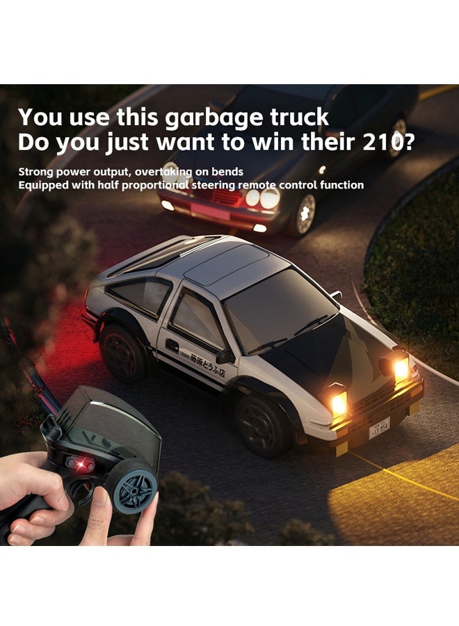 Mini AE86 Model LD1801 RC Drift Car - 2.4G Remote Control, ESP Gyroscope for Stable Drifting, LED Lights, 1:64 Scale Classic AE86 Replica, White On-Road Racing Car, Ideal for RC Enthusiasts & Collectors​ - Image 5