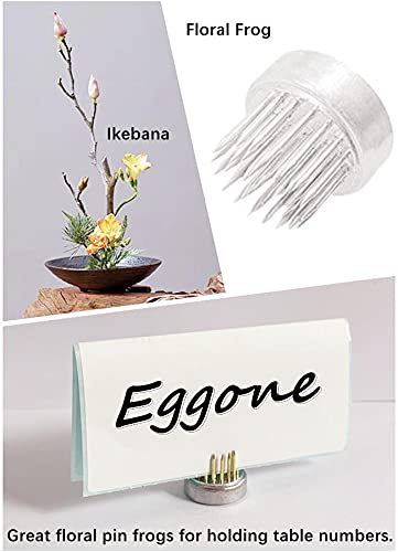 Eggone 12Pcs Flower Frog 23mm/0.9inch Mini Floral Frog Japanese Ikebana Kenzan Table Numbers Holder Cut Flower Floral Arranger Stainless Steel Pin for Small Ikebana Vase - Image 4
