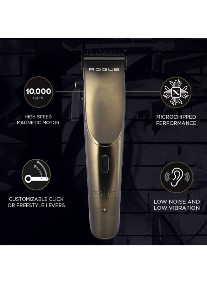 Stylecraft Stylecraft Rogue Professional 9V Microchipped Magnetic Motor Cordless Hair Clipper, 5 Guards, Matte Gunmetal  - Image 4