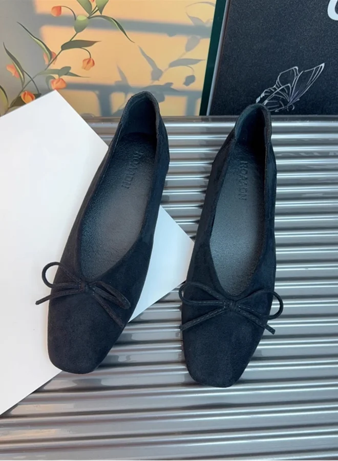 Take Two Women Black Bow Detail Flat Shoes