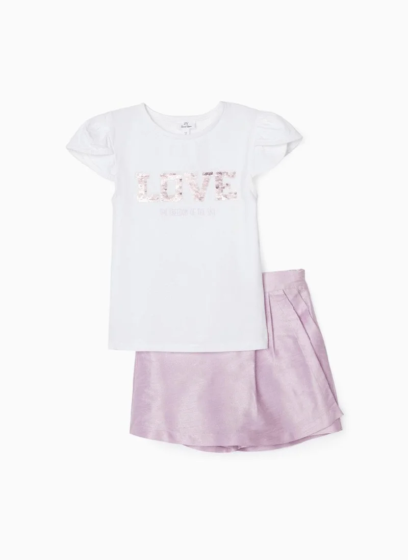 زيبي Set for Girls 'Love', White/Lilac