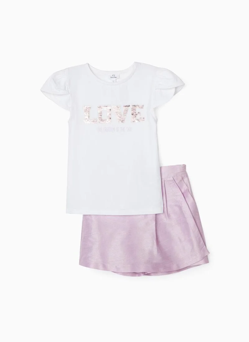 زيبي Set for Girls 'Love', White/Lilac