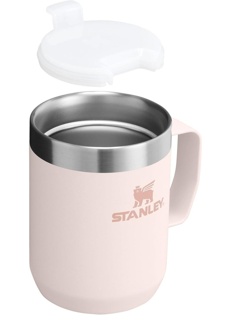 Stanley Legendary Camp Mug 12.5 oz | Insulated Stainless Steel Coffee Mug with Press-Fit Lid | Keeps Drinks Hot or Cold | BPA-Free | Rose Gold - Image 3