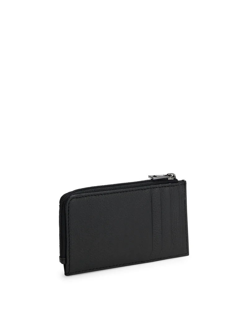 HUGO Leather card holder with stacked logo