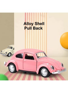 Dilwe 1:36 Diecast Metal Car 3 Colors Model Vintage Pull Back Car Toy Vehicle Collection For Kids (Dark Pink)  - Image 5