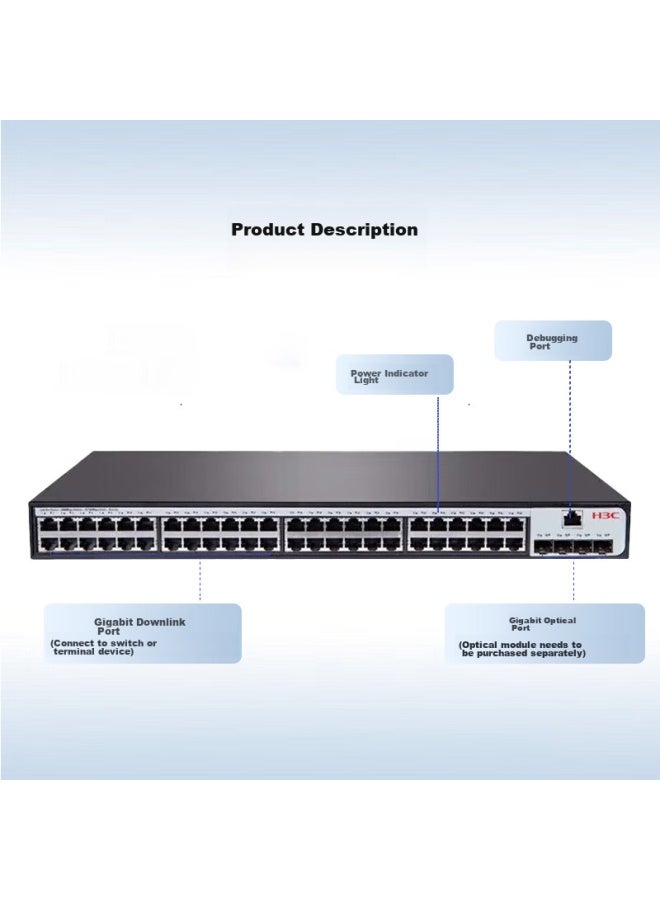 H3c 48 Gigabit Ethernet Ports + 4 Sfp+ Ports Full Gigabit Layer 2 Fully Managed Enterprise-grade Network Switch, Visual Management/ipv6/aggregation/vlan S1850v3-52p - Image 4