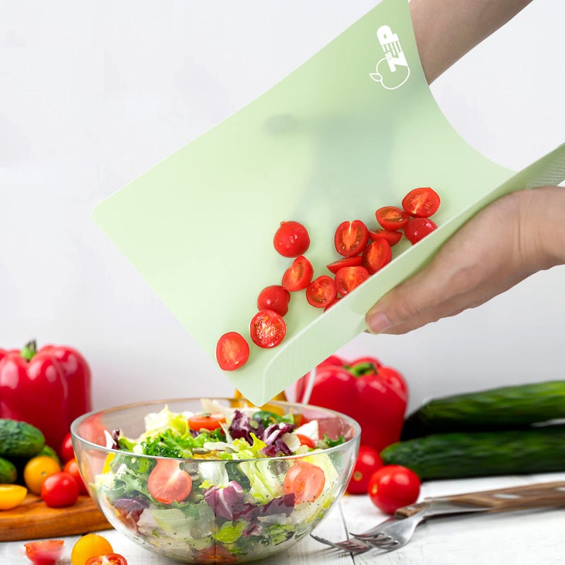 Zvp Flexible Plastic Cutting Board Set Of 3 Gradient Color  Colorful Chopping Boards  Bpa Free Mats  Non Slip  Dishwasher Safe  15?12 Inch  Green Multi-Color - Image 4