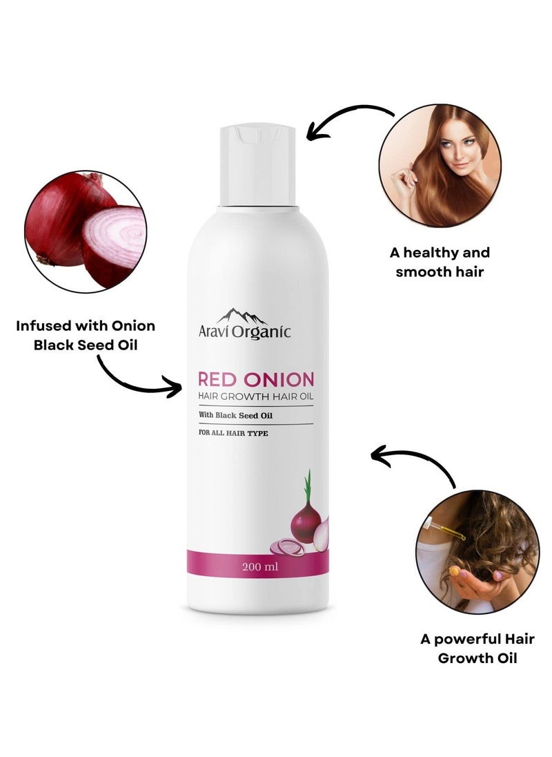 Aravi Organic Aravi Organic Onion Black Seed Hair Oil 200ml For Hair Growth  Natural Hair Care  - Image 4