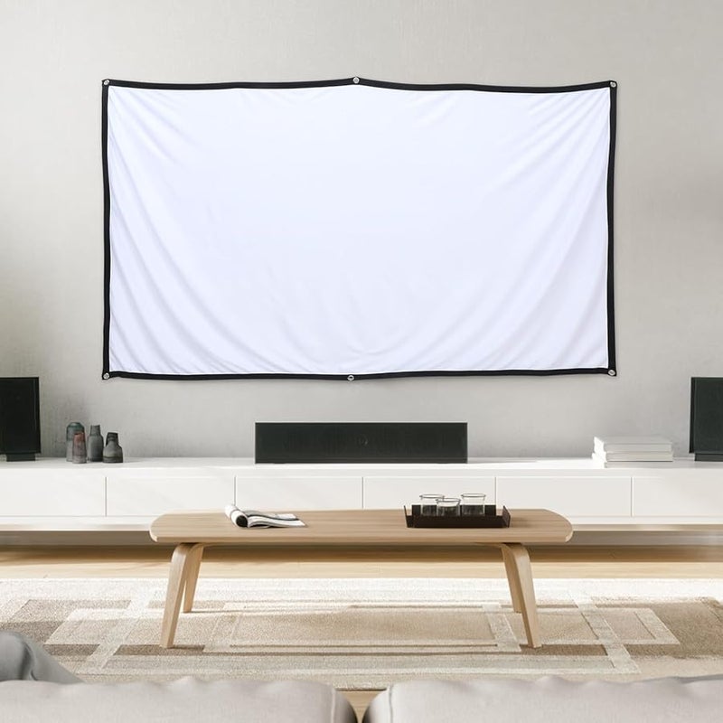Portable Projector Screen 100 Inch Polyester Anti Wrinkle Fabric Indoor Outdoor Use - Image 4