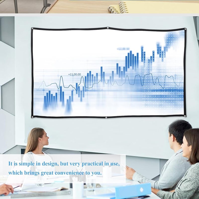 Portable Projector Screen 100 Inch Polyester Anti Wrinkle Fabric Indoor Outdoor Use - Image 3