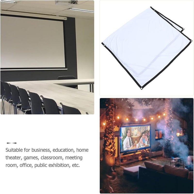 Portable Projector Screen 100 Inch Polyester Anti Wrinkle Fabric Indoor Outdoor Use - Image 5