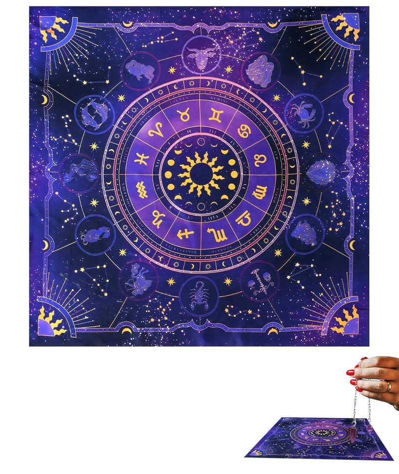 RupeeRise Tarot Cloth for Card Reading,Tarot Mat for Spiritual Practices, Durable Spread Divination Cloth Suitable for Most Decks - Image 1