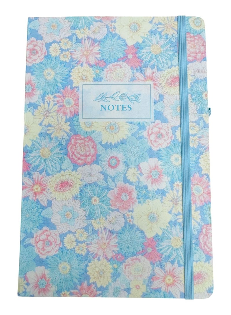 Generic Floral Hardcover Notebook with Elastic Band A5  - Image 1