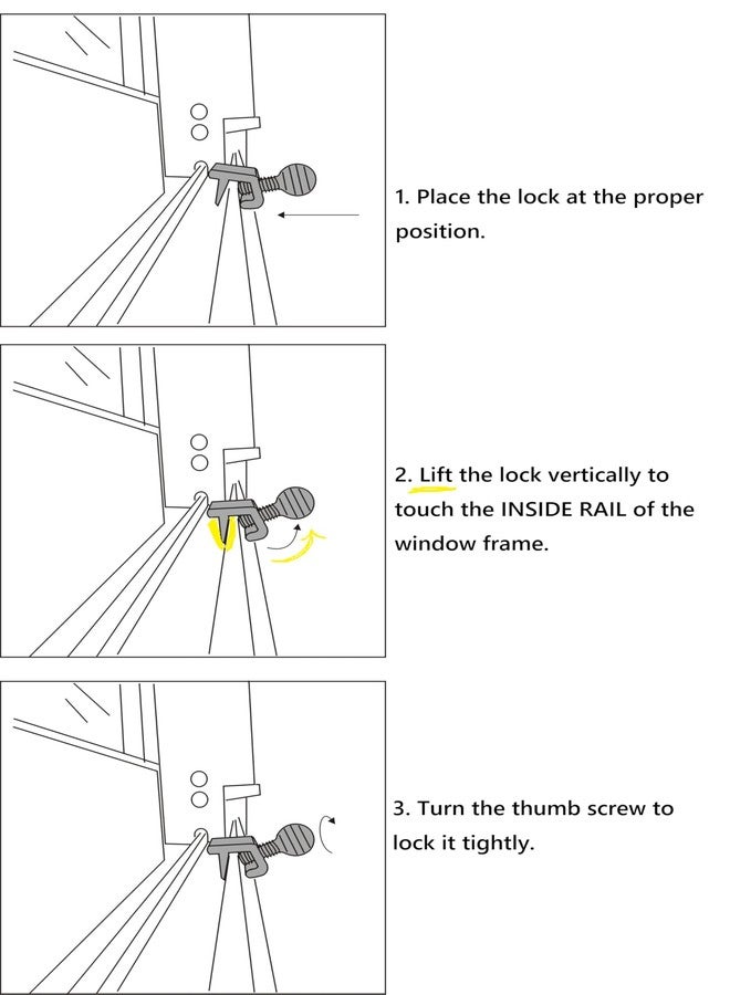 QCAA Sliding Window Security Lock, Aluminum, White Coated, 4 Pack, Made in Taiwan - Image 3