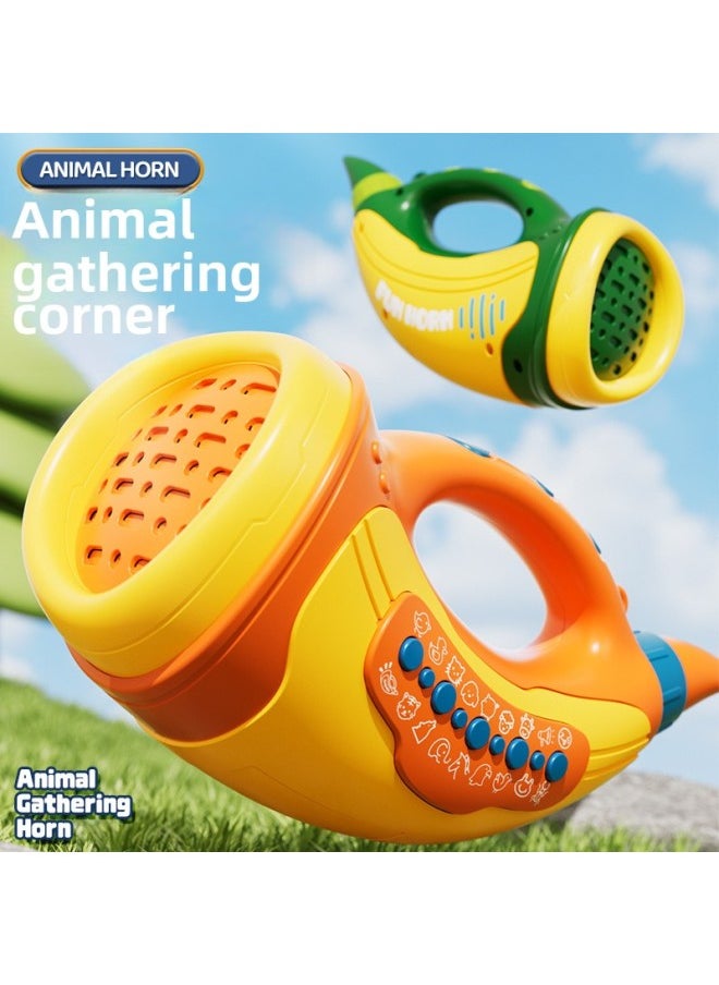 Animal Assembly Simulation Sound Effect Blowing Horn Exercise Horn Vital Capacity Musical Instruments Children's Toys Blowing Toys-Color:Blue Animal Assembly Number [no Battery] Fun 30 Sound Effects