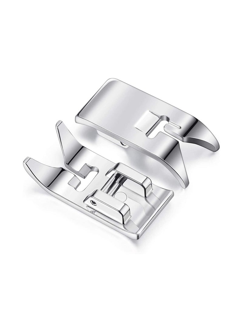 SYOSI Sewing Machine Presser Foot Straight Stitch Foot Universal General Purpose Zig Zag Foot for Most Sewing Machines Domestic Low Shank Sewing Machines 2 Pieces - Image 1