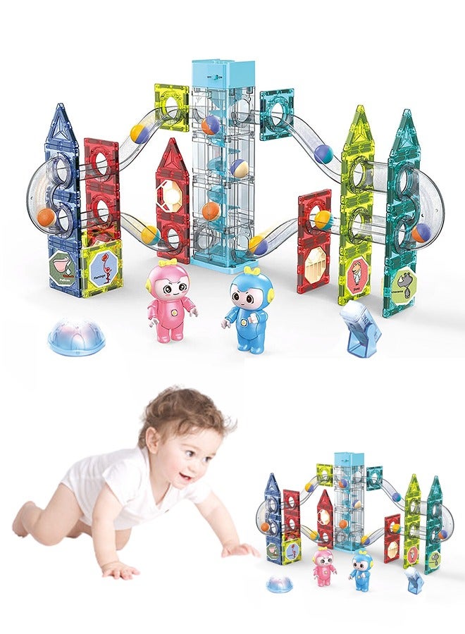 Sharpdo 82Piece Set electric, Lighting, Music magnetic Building Block Magnet Building Tiles Clear Magnetic 3D Building Blocks Construction Playboards Creativity beyond Imagination Inspirational Recreational E - Image 1