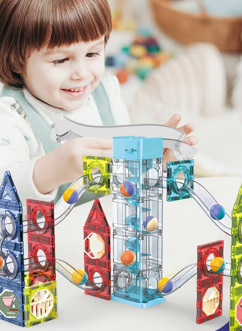 Sharpdo 82Piece Set electric, Lighting, Music magnetic Building Block Magnet Building Tiles Clear Magnetic 3D Building Blocks Construction Playboards Creativity beyond Imagination Inspirational Recreational E - Image 5