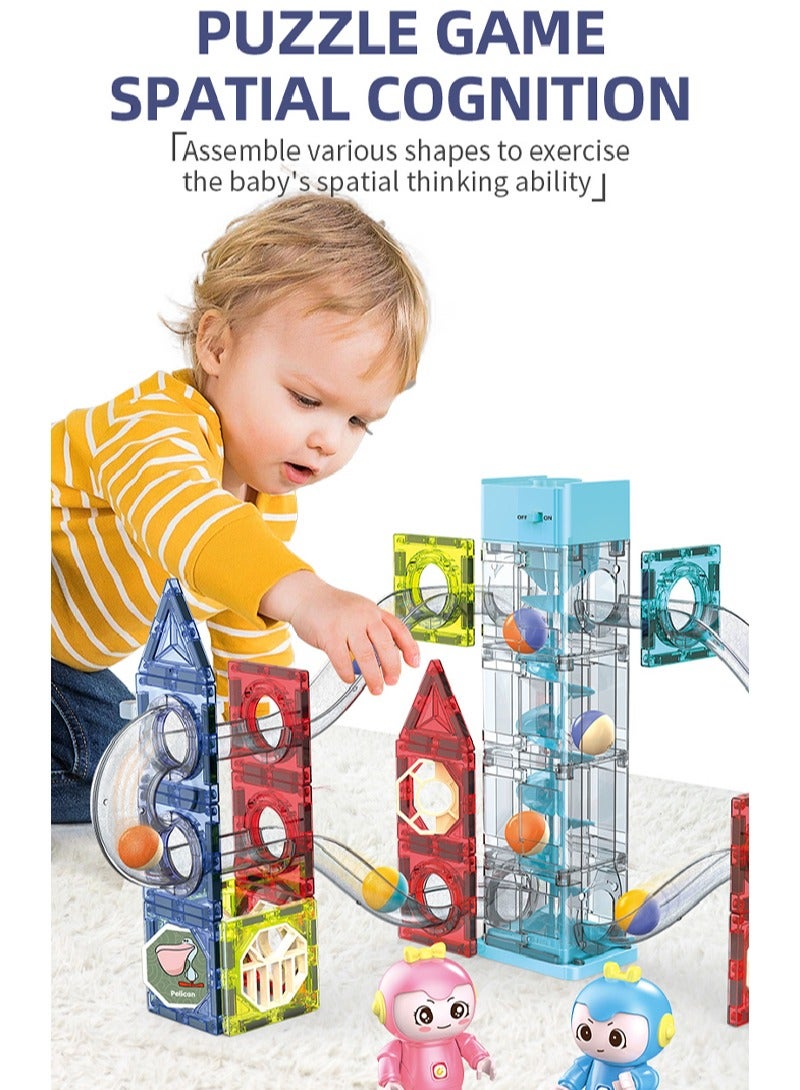 Sharpdo 82Piece Set electric, Lighting, Music magnetic Building Block Magnet Building Tiles Clear Magnetic 3D Building Blocks Construction Playboards Creativity beyond Imagination Inspirational Recreational E - Image 4