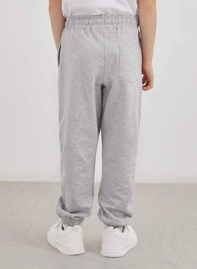 Styli Styli School Uniform Grey Cotton Cuffed Joggers with Pockets
