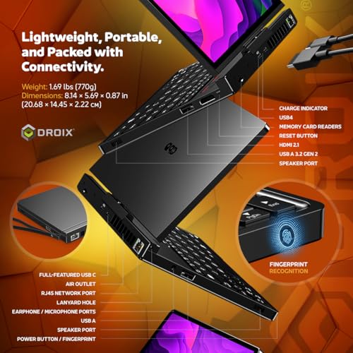 GPD Pocket 4: لابتوب ميني مع معالج AMD Ryzen 7 8840U، بطاقة رسومات Radeon 780M، 16GB ذاكرة LPDDR5X، 1TB SSD PCIe Gen4، شاشة 8.8 بوصة 2.5K بتردد 144Hz، واي فاي 6E، بلوتوث 5.3، كمبيوتر محمول يدوي ذكي قابل للتعديل - Image 3