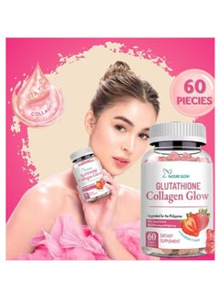 NATURE GLOW Collagen Glow Anti-Aging Skin Whitening Vitamins Strawberry Flavor  - Image 2