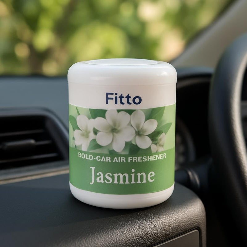 FITTO معطر هواء سيارة فيتو الصلب برائحة الياسمين، مزيل روائح جل طويل الأمد لداخل السيارة ولوحة القيادة، 200 جرام - Image 2
