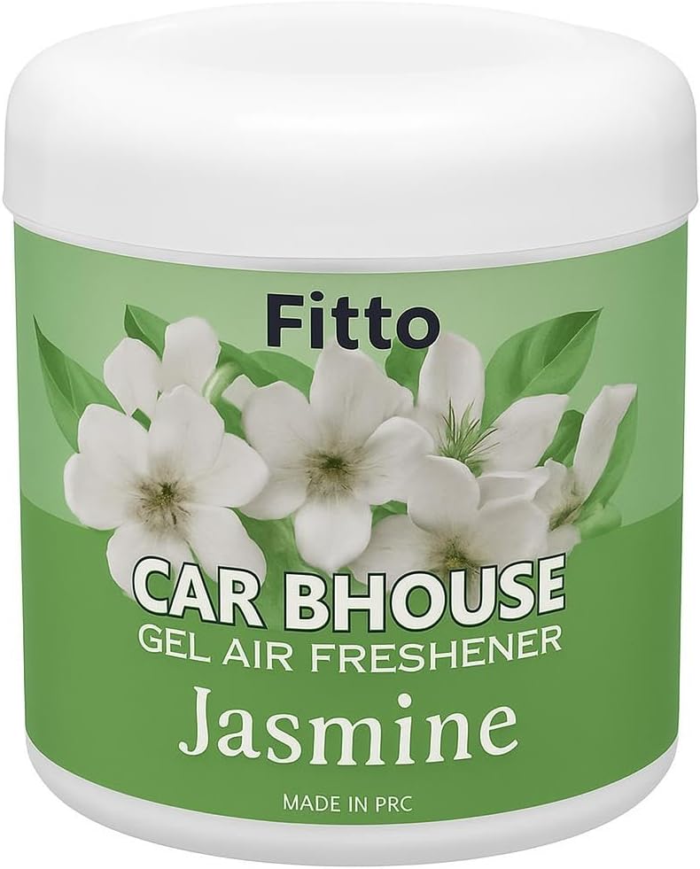 FITTO معطر هواء سيارة فيتو الصلب برائحة الياسمين، مزيل روائح جل طويل الأمد لداخل السيارة ولوحة القيادة، 200 جرام - Image 1